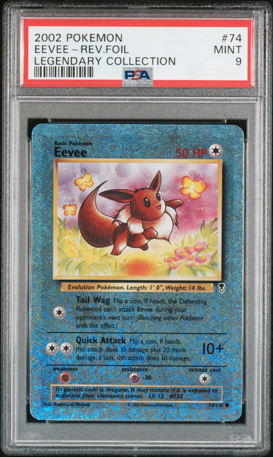 PSA 9 Eevee Reverse Foil - Legendary Collection #74