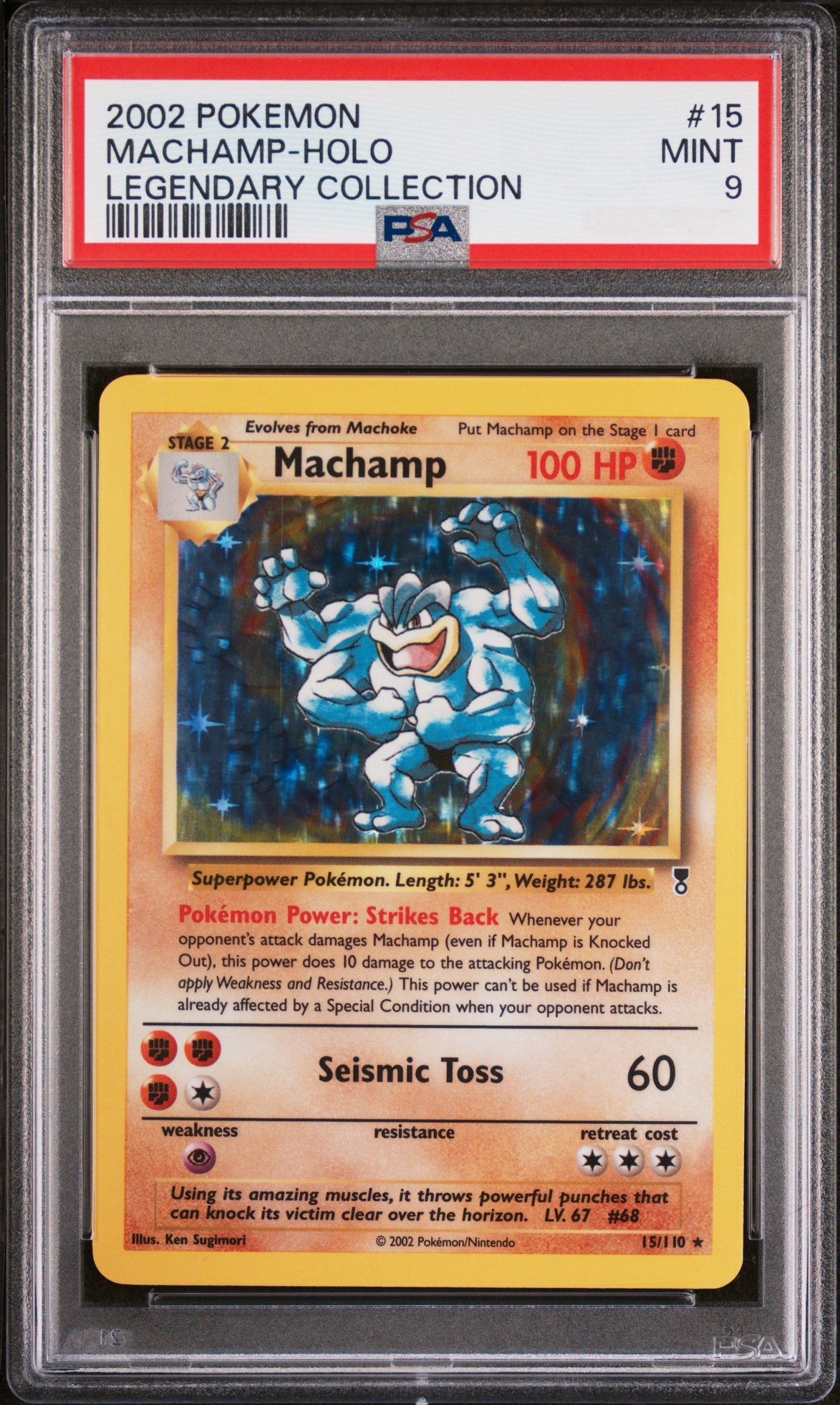 PSA 9 Machamp Holo - Legendary Collection #15