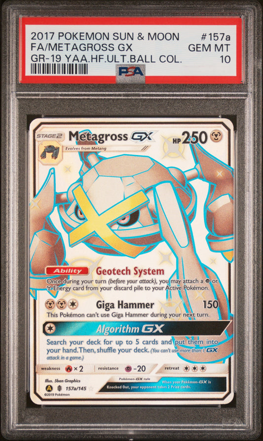 PSA 10 Metagross GX Full Art Shiny - Hidden Fates #157a/145